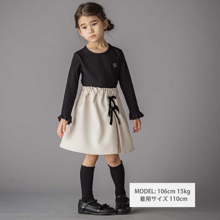 ラップスカート風リボンキュロットパンツ(100~150cm) | BeBe Petits Pois Vert | 詳細画像2