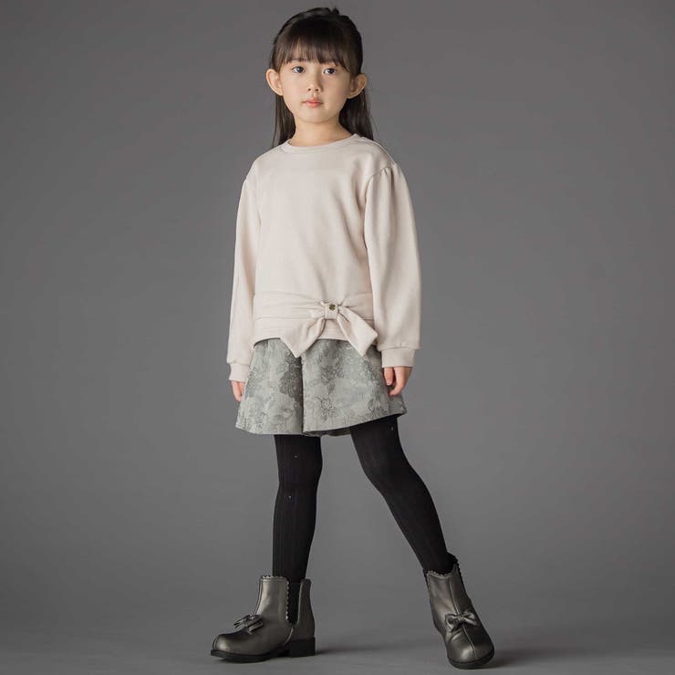 【お揃い】花柄ジャガードキュロットパンツ(100~150cm) | BeBe Petits Pois Vert | 詳細画像4 