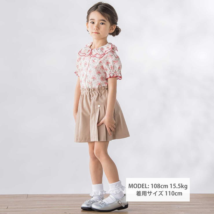 サイドタックキュロットパンツ(100~150cm) | BeBe Petits Pois Vert | 詳細画像2 