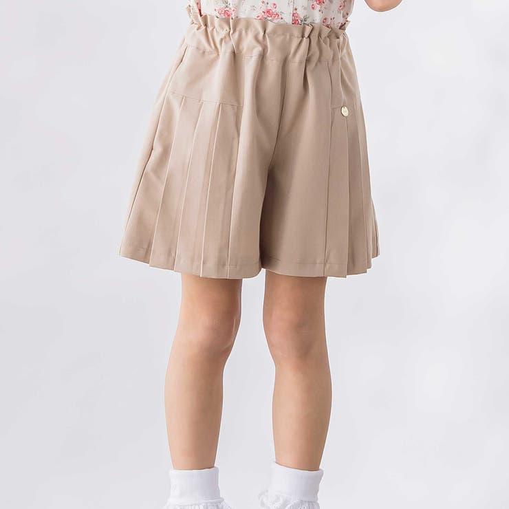 ベージュ | サイドタックキュロットパンツ(100~150cm) | BeBe Petits Pois Vert
