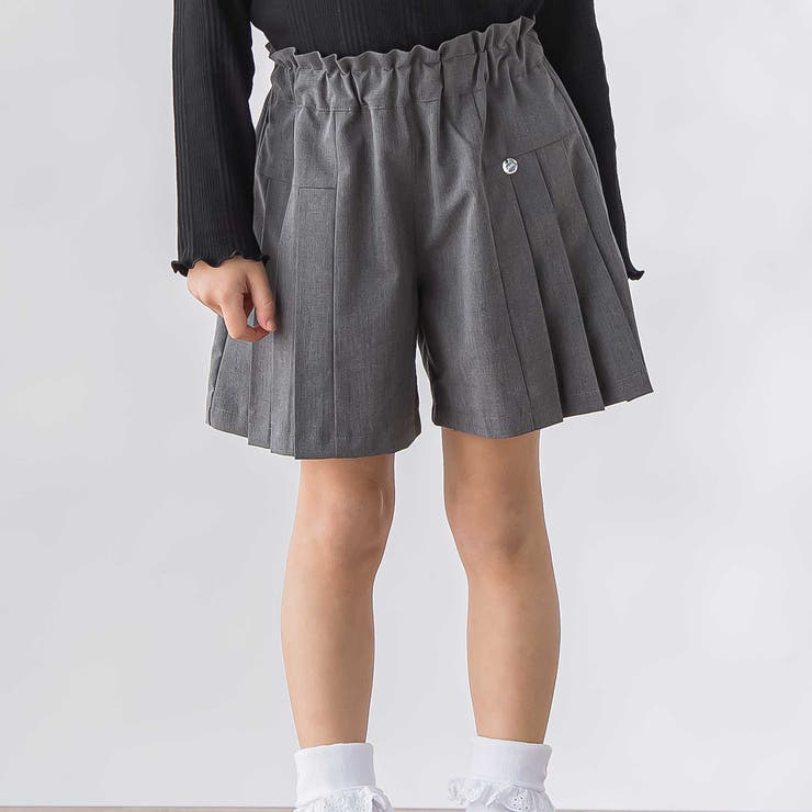 ブラック系 | サイドタックキュロットパンツ(100~150cm) | BeBe Petits Pois Vert