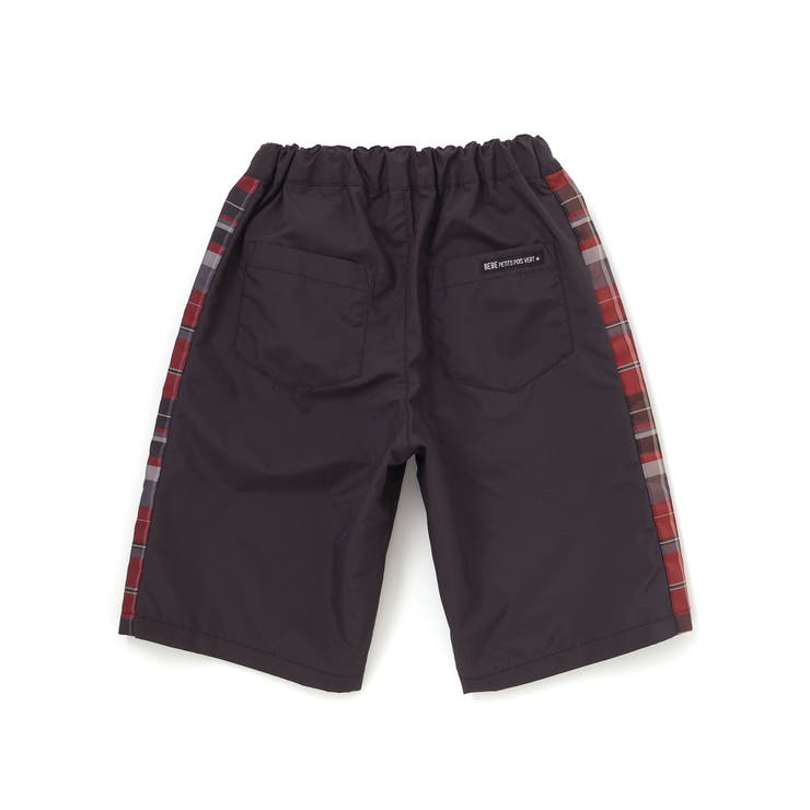 【お揃い】タフタ+チェック切り替えハーフパンツ(95~150cm) | BeBe Petits Pois Vert | 詳細画像11 