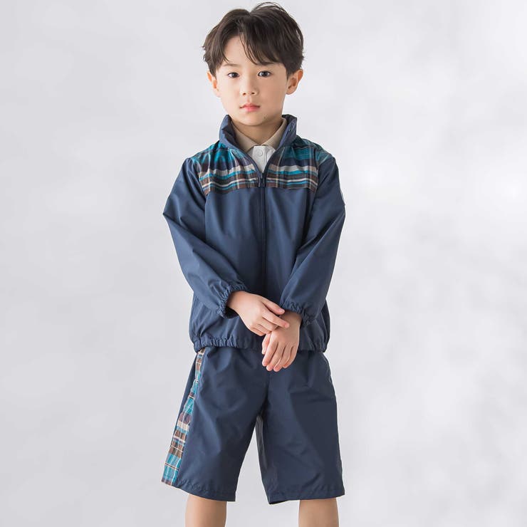 【お揃い】タフタ+チェック切り替えハーフパンツ(95~150cm) | BeBe Petits Pois Vert | 詳細画像3 