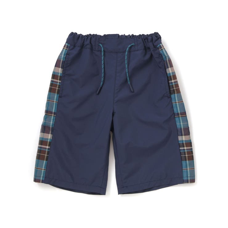 【お揃い】タフタ+チェック切り替えハーフパンツ(95~150cm) | BeBe Petits Pois Vert | 詳細画像7 