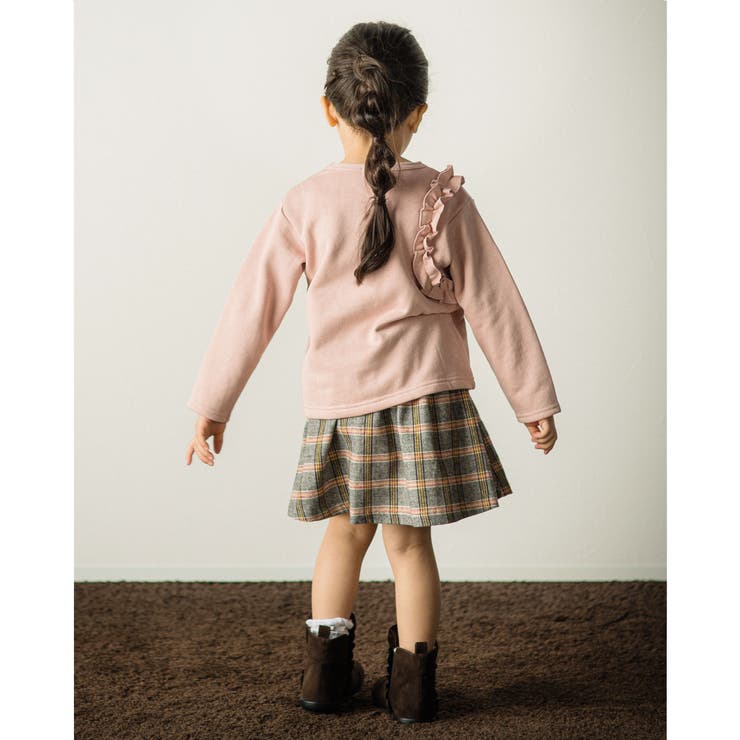 お揃い 】 チェック タック ギャザー スカート (95~150cm)[品番
