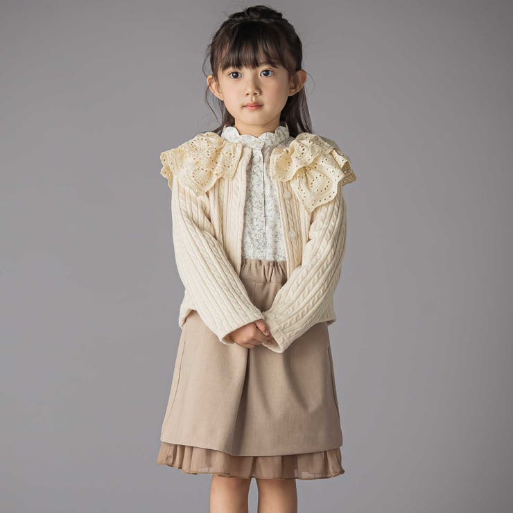 センタープリーツラメオーガンジー切り替えスカート(100~160cm) | BeBe Petits Pois Vert | 詳細画像4 