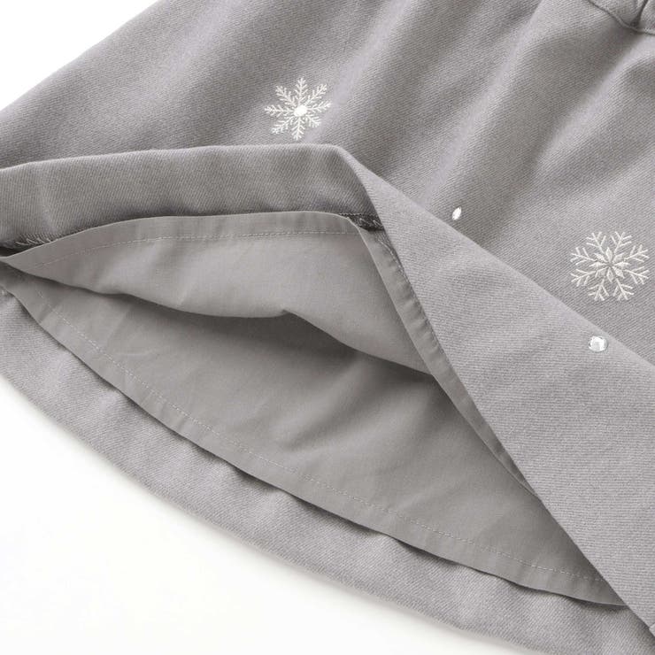 雪刺しゅう+ラインストーンスカート(100~150cm) | BeBe Petits Pois Vert | 詳細画像12 