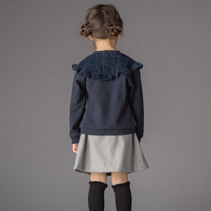 雪刺しゅう+ラインストーンスカート(100~150cm) | BeBe Petits Pois Vert | 詳細画像5 