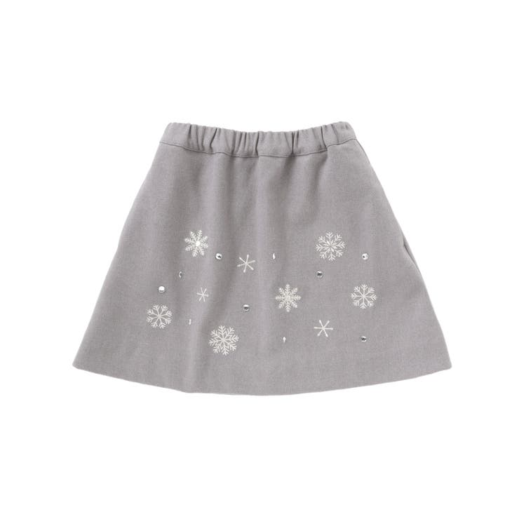 雪刺しゅう+ラインストーンスカート(100~150cm) | BeBe Petits Pois Vert | 詳細画像6 