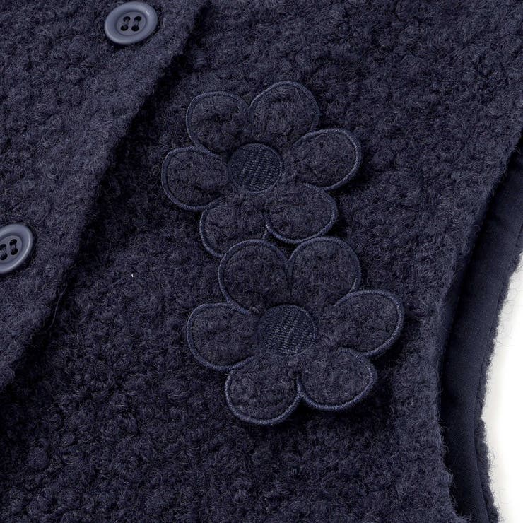 花モチーフシープボアベスト(95~150cm) | BeBe Petits Pois Vert | 詳細画像14 