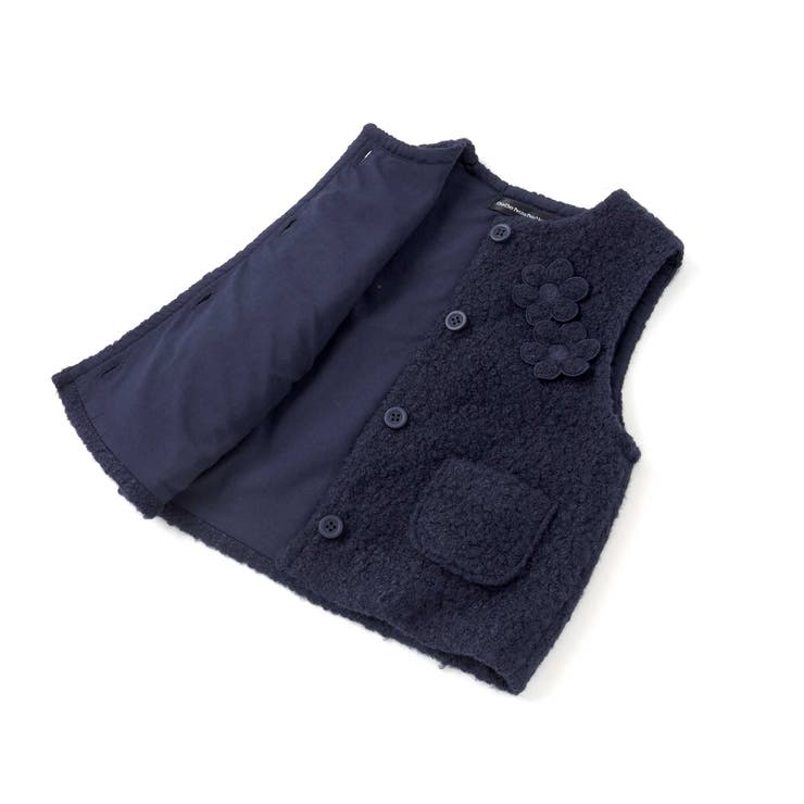 花モチーフシープボアベスト(95~150cm) | BeBe Petits Pois Vert | 詳細画像17 