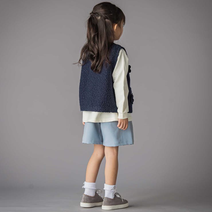 花モチーフシープボアベスト(95~150cm) | BeBe Petits Pois Vert | 詳細画像6 