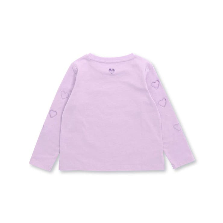 ハートくり抜き刺しゅう長袖Tシャツ(95~160cm) | BeBe Petits Pois Vert | 詳細画像9 