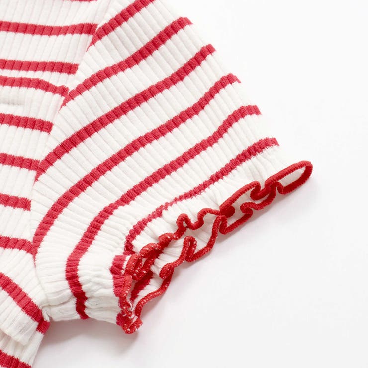 リブボーダーリボンポイントTシャツ(95~150cm) | BeBe Petits Pois Vert | 詳細画像13 