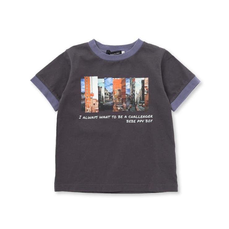 フォトプリント天竺配色半袖リンガーTシャツ(95~150cm) | BeBe Petits Pois Vert | 詳細画像13 