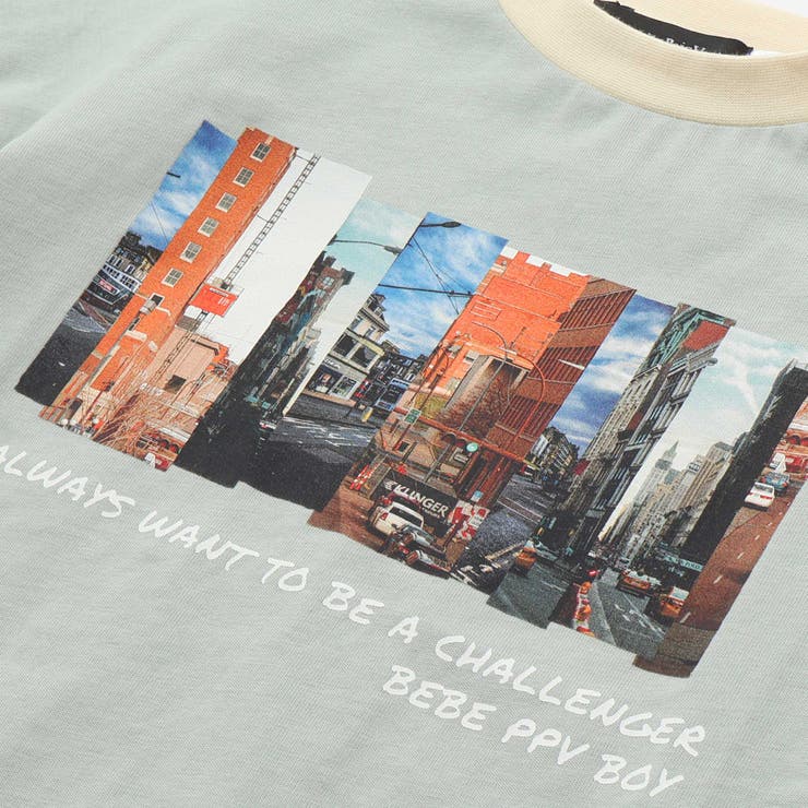 フォトプリント天竺配色半袖リンガーTシャツ(95~150cm) | BeBe Petits Pois Vert | 詳細画像9 