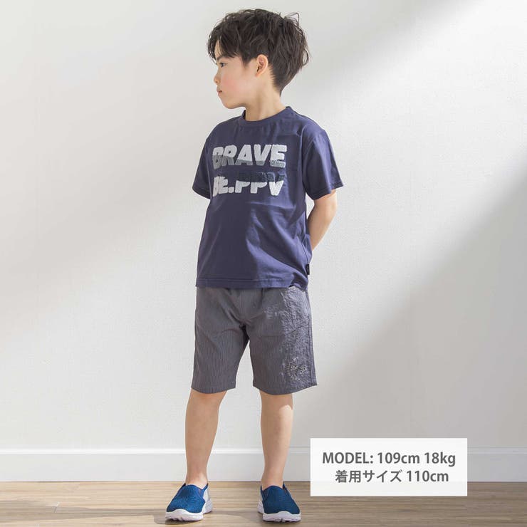 サガラ刺しゅうロゴ天竺Tシャツ(95~150cm) | BeBe Petits Pois Vert | 詳細画像2 