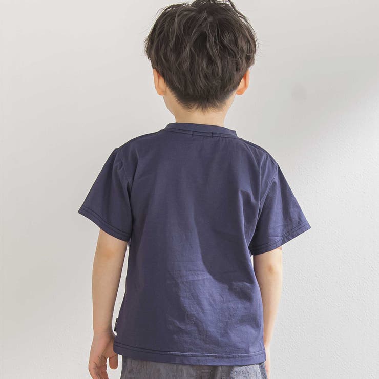 サガラ刺しゅうロゴ天竺Tシャツ(95~150cm) | BeBe Petits Pois Vert | 詳細画像4 