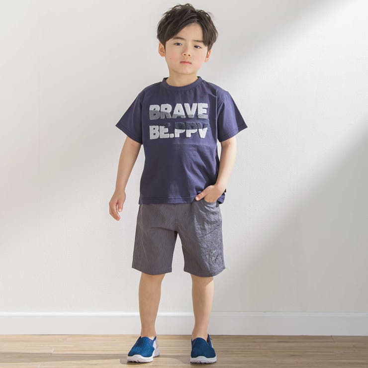 サガラ刺しゅうロゴ天竺Tシャツ(95~150cm) | BeBe Petits Pois Vert | 詳細画像6 