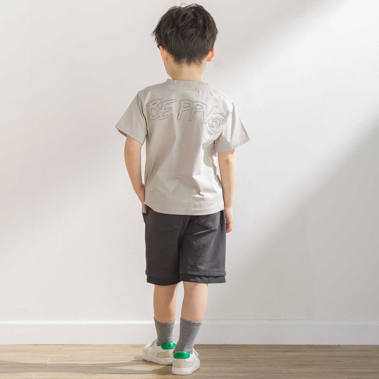 パッチワークロゴ天竺Tシャツ(95~160cm) | BeBe Petits Pois Vert | 詳細画像3 