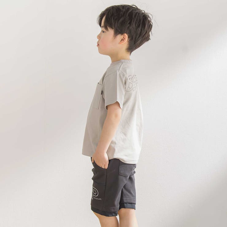 パッチワークロゴ天竺Tシャツ(95~160cm) | BeBe Petits Pois Vert | 詳細画像6 