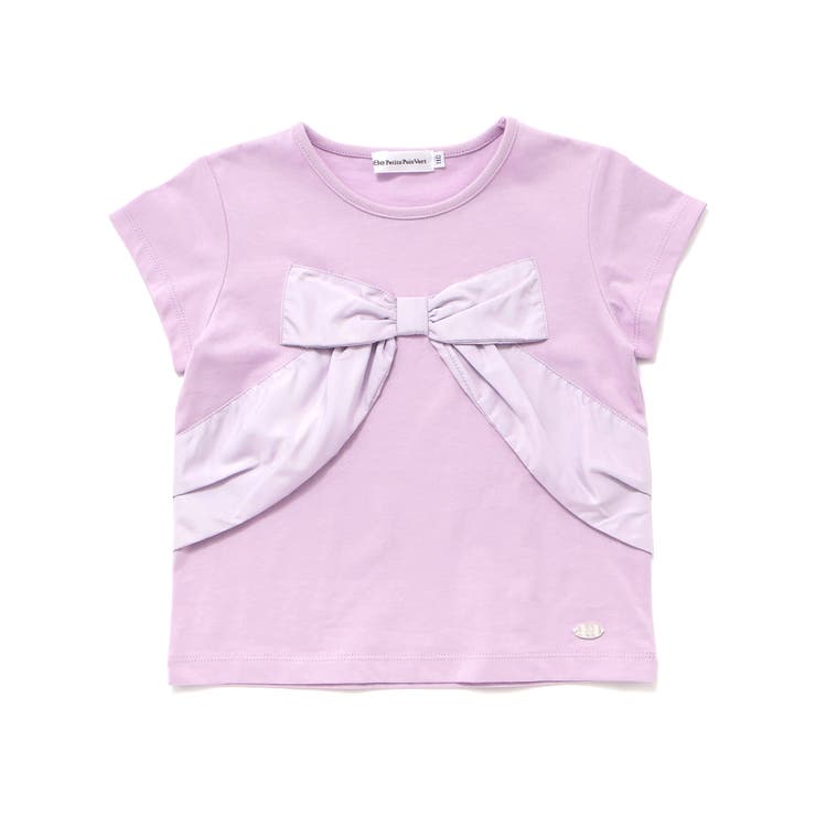 サテン風配色リボンモチーフ半袖Tシャツ(95~150cm) | BeBe Petits Pois Vert | 詳細画像10 