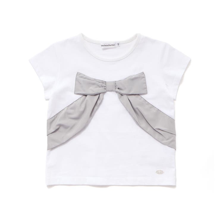 サテン風配色リボンモチーフ半袖Tシャツ(95~150cm) | BeBe Petits Pois Vert | 詳細画像8 