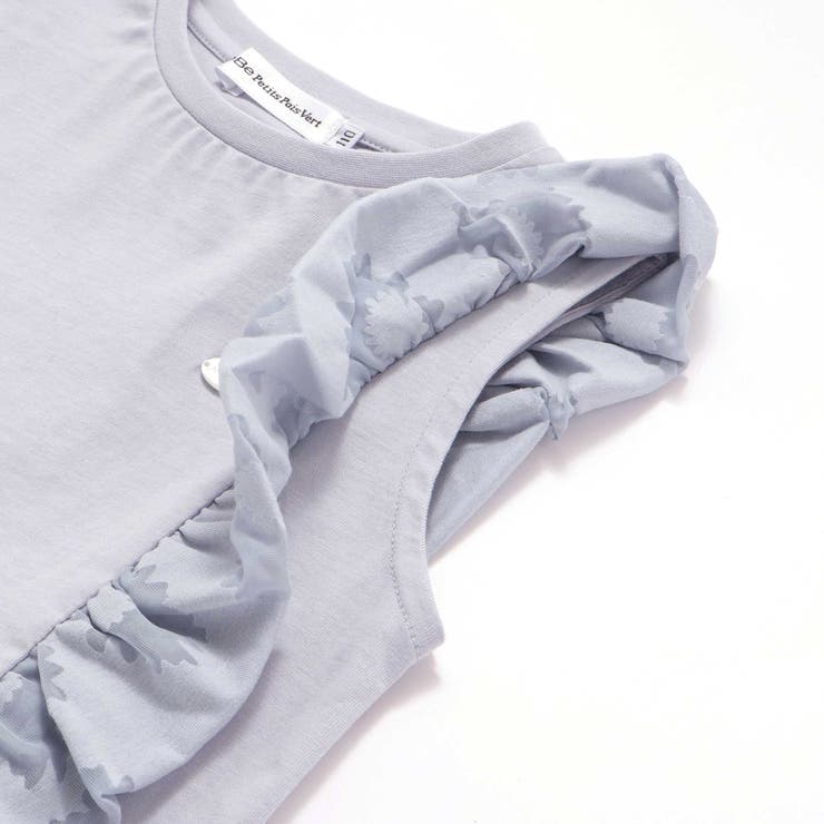 花柄シースルーフリルノースリーブTシャツ(95~150cm) | BeBe Petits Pois Vert | 詳細画像14 