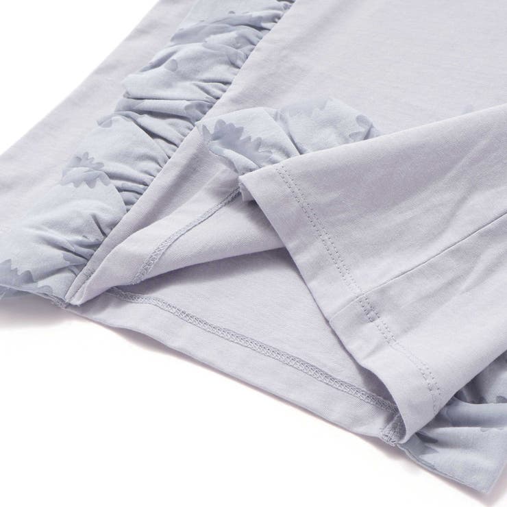 花柄シースルーフリルノースリーブTシャツ(95~150cm) | BeBe Petits Pois Vert | 詳細画像16 