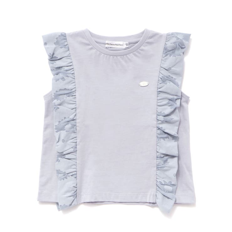 花柄シースルーフリルノースリーブTシャツ(95~150cm) | BeBe Petits Pois Vert | 詳細画像9 