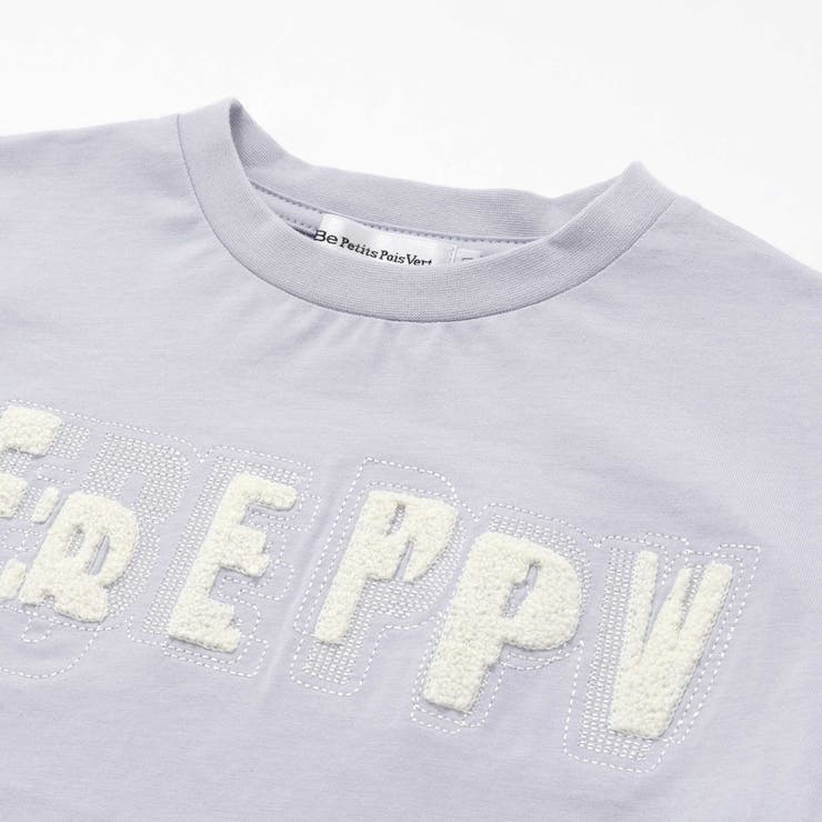 ステッチ＆サガラ刺しゅうロゴ半袖Tシャツ(95~150cm) | BeBe Petits Pois Vert | 詳細画像12 