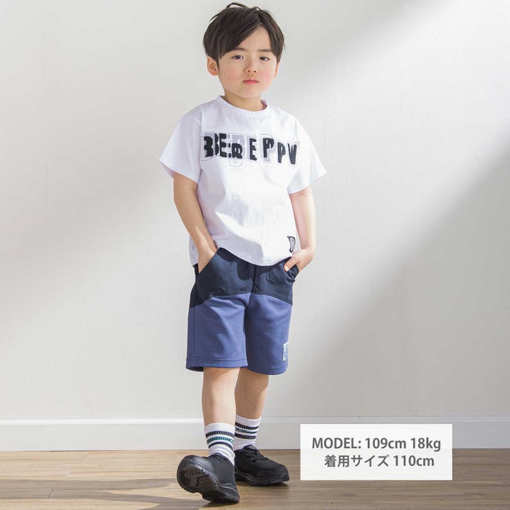 ステッチ＆サガラ刺しゅうロゴ半袖Tシャツ(95~150cm) | BeBe Petits Pois Vert | 詳細画像2 