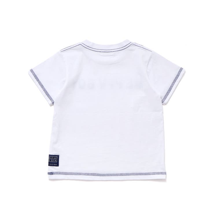 配色ステッチ立体ロゴプリント半袖Tシャツ(95~160cm) | BeBe Petits Pois Vert | 詳細画像10 