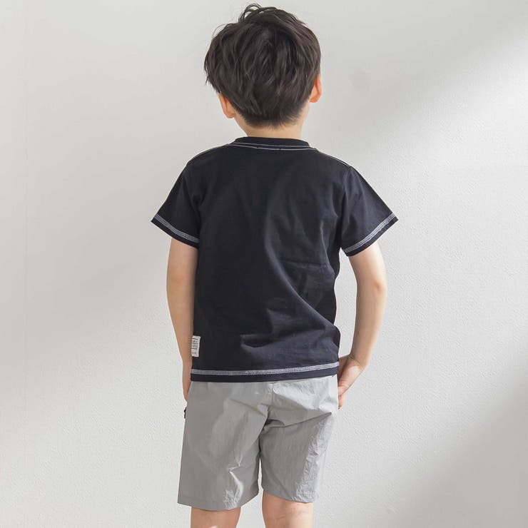 配色ステッチ立体ロゴプリント半袖Tシャツ(95~160cm) | BeBe Petits Pois Vert | 詳細画像4 