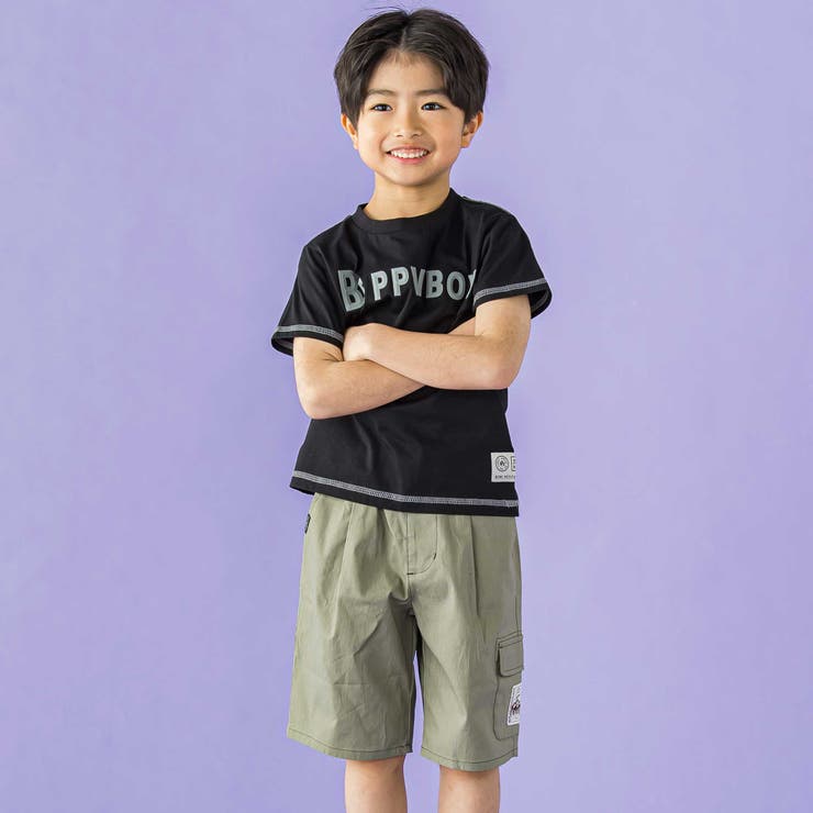 配色ステッチ立体ロゴプリント半袖Tシャツ(95~160cm) | BeBe Petits Pois Vert | 詳細画像6 