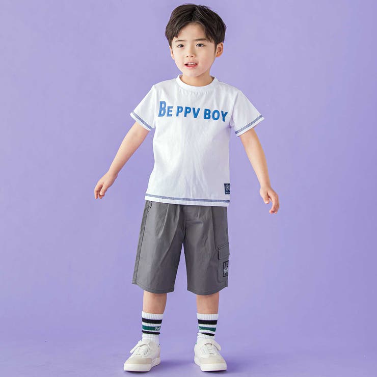 配色ステッチ立体ロゴプリント半袖Tシャツ(95~160cm) | BeBe Petits Pois Vert | 詳細画像7 