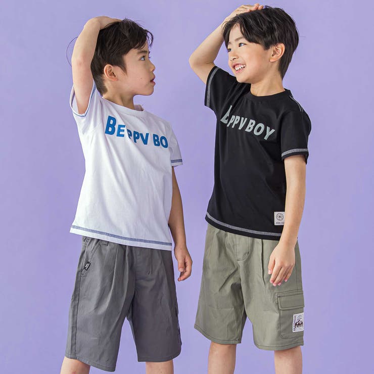 配色ステッチ立体ロゴプリント半袖Tシャツ(95~160cm) | BeBe Petits Pois Vert | 詳細画像8 