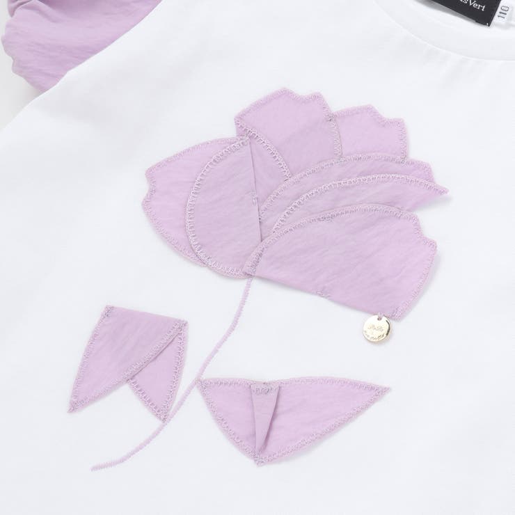 お花パッチワーク半袖Tシャツ(95~160cm) | BeBe Petits Pois Vert | 詳細画像9 