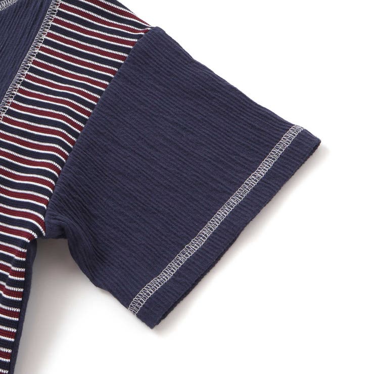 異素材切り替え半袖Tシャツ(95~160cm) | BeBe Petits Pois Vert | 詳細画像11 