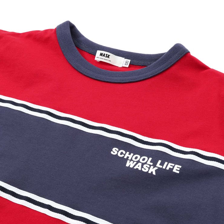 バイカラーミニ裏毛Tシャツ＋天竺ロゴプリントロンT セット(100~160cm) | WASK | 詳細画像10 