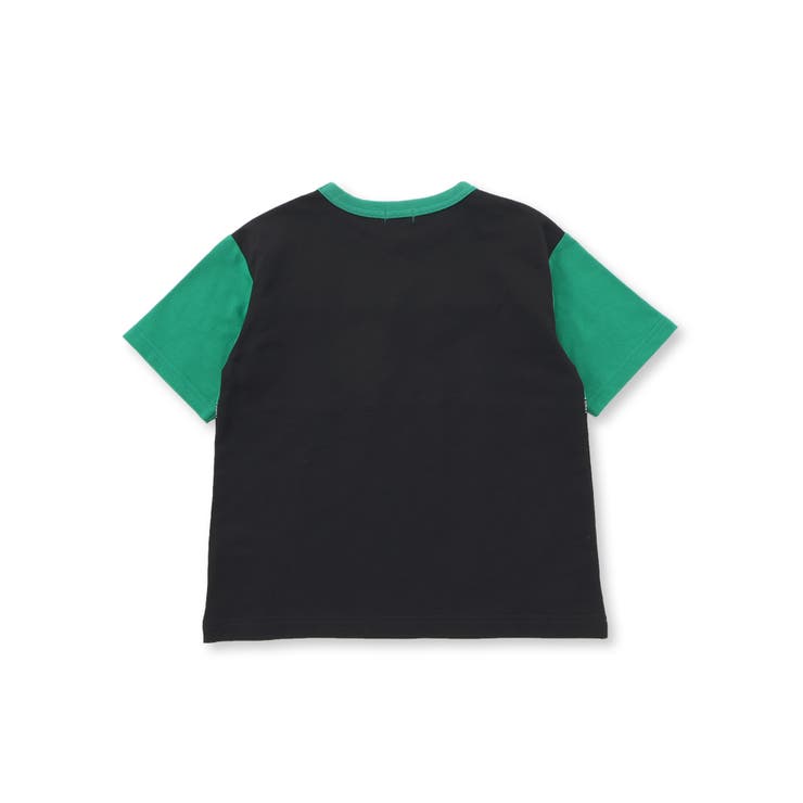 【タグ付き未使用】マチャット　リバーバイカラーTシャツ黒/緑 半袖Tシャツ タグ付き未使用】MACHATT リバーバイカラーTシャツ黒/緑 半袖T