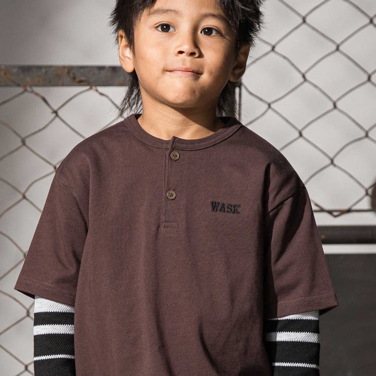 ヘンリーネックBIGTシャツ＆ボーダーロングTシャツセット(110~160cm) | WASK | 詳細画像5 