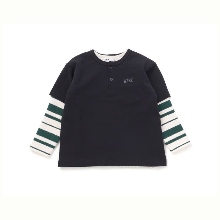 ヘンリーネックBIGTシャツ＆ボーダーロングTシャツセット(110~160cm) | WASK | 詳細画像6 