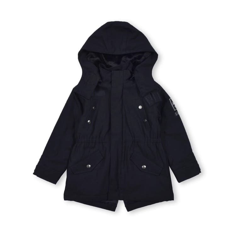 ブラック | 【 撥水 】 バック サテン 本格 モッズコート (100~160cm) | WASK