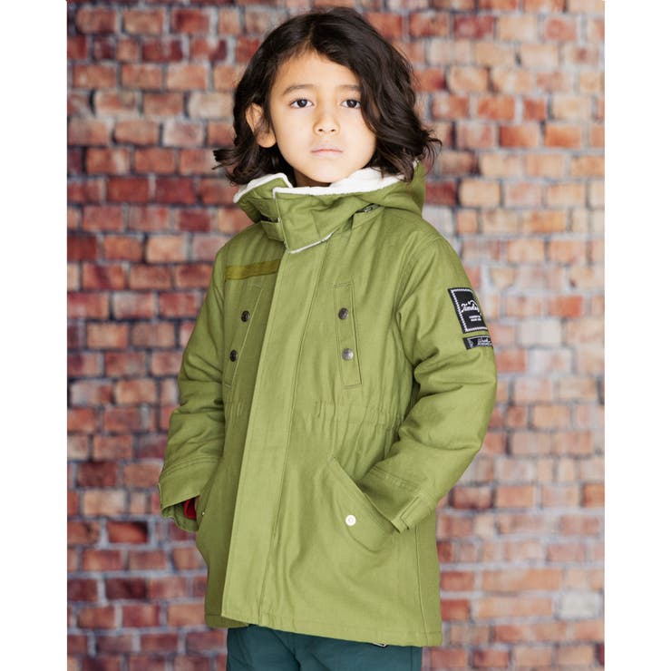 グリーン | 【 撥水 】 バック サテン 本格 モッズコート (100~160cm) | WASK