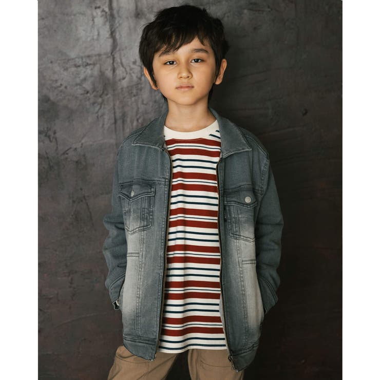 ジップアップ Gジャン ライトオンス デニム (100~160cm) | WASK | 詳細画像1 