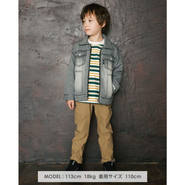 ジップアップ Gジャン ライトオンス デニム (100~160cm) | WASK | 詳細画像2 