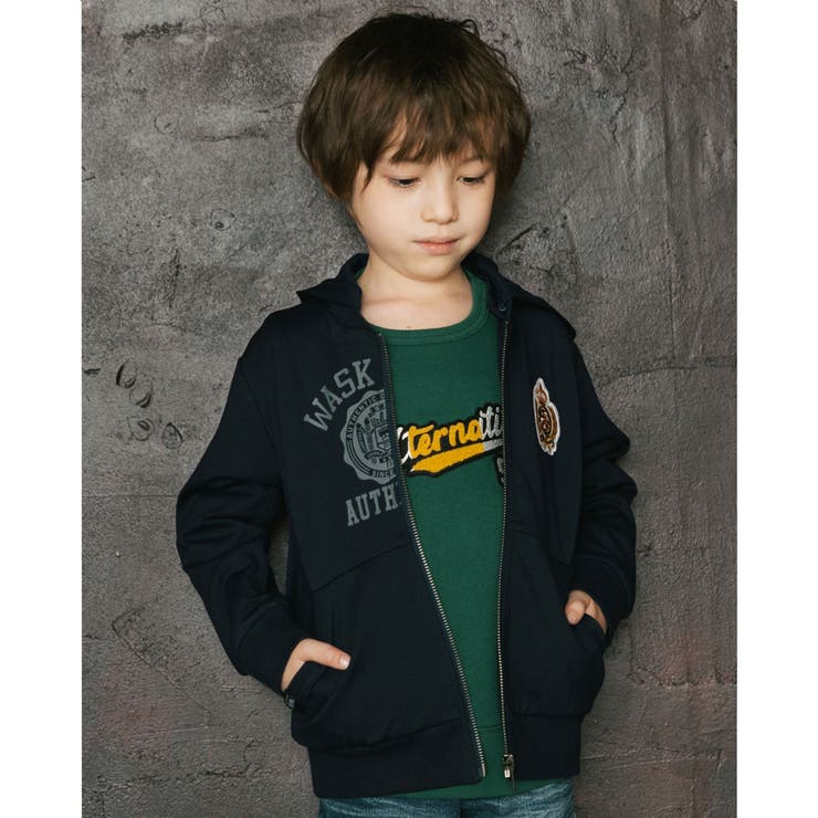 スクール ロゴ エンブレム ポンチ パーカー (100~160cm) | WASK | 詳細画像1 