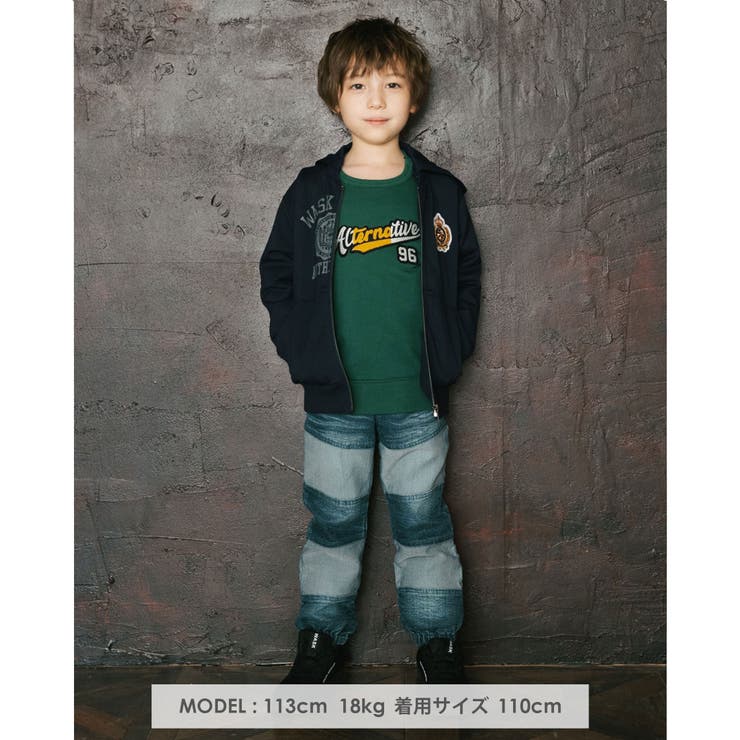 スクール ロゴ エンブレム ポンチ パーカー (100~160cm) | WASK | 詳細画像3 