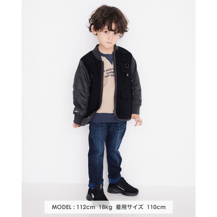 異素材 切り替え レイヤード風 | WASK | 詳細画像2 